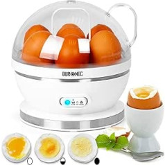 Duronic EB27 Egg Cooker | Cook 1 Egg to 7 Eggs at the Same Time | 400 Watt Egg Cooker | Hardness Soft, Medium, Hard | Overheating Protection and Timer | Measuring Cup and Egg Pick | Breakfast Egg for