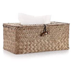 BSTKEY Taisnstūra jūraszāles auduma kastīte, dekoratīvs auduma papīra turētājs kafijas brūns 68x30x22cm