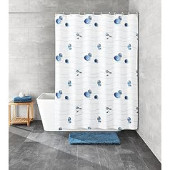 Kleine Wolke Miami Shower Mat, 100% Polyester, Blue, 120 x 200 cm