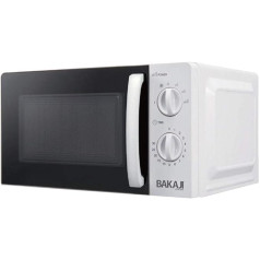 Bakaji Electric Microwave Oven 20L Power 700W 6 Power Levels Adjustable Timer up to 30 Minutes with Bell Rotating Inner Compartment + Light (White)