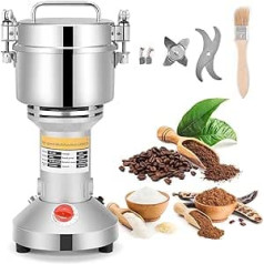 Electric Grain Mill 2500 W 36000 RPM Fast Speed Cereal Grain Grinder Professional Powder Machine 3 Blades Timing Grinding Machine Food Processor for Spice, Herb, Coffee (500 g)