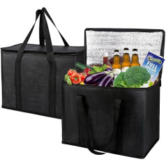 musbus 1 x riutilizable, per alimenti refrigerati e isolati, ideal for spesa della spesa (Nero) Borsa termica termica Borsa termica termica, black, Beach bag