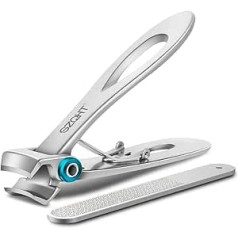 Szqht Nail Clippers with 15mm Wide Jaw Opening for Thick Nails, Fingernail Clippers for Ingrown Toenail Clippers for Men, Hard Nails, Seniors, Adults.Stainless Steel Large (Silver)