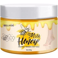 Bakermiche Milk Honey Foot Wax Deep Exfoliating Foot Cream Honey Foot Moisturising Cream Callus Remover Foot Skin Repair Cream Intensive Skin Nutrition Foot Cream Moisturising Foot Care for Dry Skin