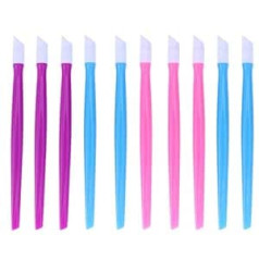 ‎Frcolor FRCOLOR 10 Pieces Cuticle Pusher Rubber Plastic Handle Nail Cleaner Coloured Nail Art Tool for Men and Women (Random Colour)