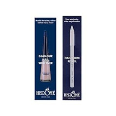 Herome Combi Pack Glamour Nail Brightener (Glamour Nail Whitener) и Nail White Pen (Nail White Pencil) — 10 мл + 1 шт.