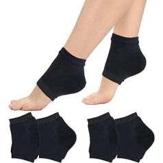 Sibba 2 Pairs Gel Heel Socks Mīkstas, mitrinošas zeķes, lai ārstētu ieplaisājusi papēža atvērto purngalu zeķes Day Night Care Skin Beauty Spa Dry Hard Feet Vīrieši Sievietes (melnas)