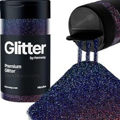 Hemway Black Holographic Glitter Microfine 125 g / 4,4 oz Pulverveida metāliski sveķi Craft Glitter Flake sequins epoksīda krūzēm, Matu Sejas Ķermeņa Acu Nagu Mākslas festivāls