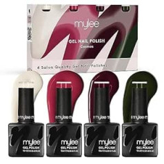 Mylee Cosmos Quad Gel Nail Polish Set 4 x 10 ml UV/LED Nail Art Manicure Pedicure for Professional Use in the Living Room and Home - Durable and Easy to Use