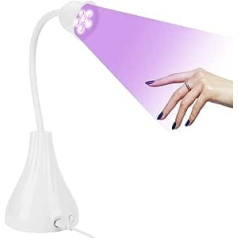 Holres UV lampa gēla nagiem 18 W LED nagu lampa ātri žūstoša nagu lampa ar 60. gadu taimeri Pārnēsājama UV lampa nagiem Lampu nagu žāvētājs visiem gēliem (balts)