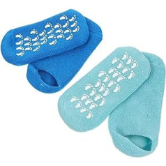 Beavorty 2 Pairs of Gel Socks Spa Gel Socks Foot Gel Socks Pēdu mīkstinošas Mitruma zeķes pēdu kopšanai Papēžu zeķes Spa Sock Kokvilnas dzija Mitruma Uzsūkšanās Barošanas Zeķes Miss