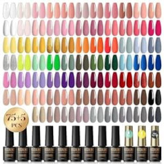 Rosalind UV Nail Polish Set, 80 Pieces Mini Gel Nail Polish Shellac Nail Polish White Pink Nude Orange Yellow Colour Gel Nails for Nail Studio Design Starter Manicure Gift Set