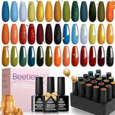 Beetles Gel Polish Набор гель-лаков для ногтей Beetles Fall Winter, гель-лак для ногтей, красный, желтый, оранжевый, зеленый, набор гель-лаков с глянцевым и ма