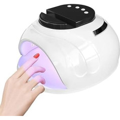 Angnya 168 W Nail Dryer Lamp, UV LED Nail Lamp for Gel Nails, with 10s/30s/60s/99s Timer Settings, Infrared Sensor, LCD Display, Removable Base Plate, Nail Art Tools for Home and Salon