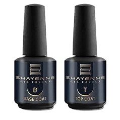 Shayenne komplekts no 2 Base Coat Base Coat 15 ml + Top Coat Top Coat 15 ml UV LED želeja bez sviedru slāņa komplekta Manikīra komplekts nagu laka