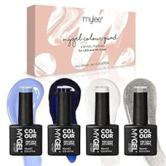 Mylee MyGel by MYLEE Snow Queen gēla nagu lakas komplekts 4 x 10 ml UV/LED nagu mākslas manikīrs pedikīrs profesionālai lietošanai viesistabā un mājās - izturīgs un viegli lietojams