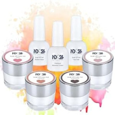 Nd24 Naildesign Premium Bundle Коллекция теплых телесных гелей для отмачивания Резиновая основа Верхнее покрытие и средство для снятия крема — Высокоп