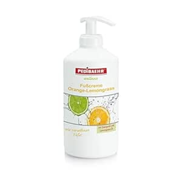 Pedibaehr Foot Cream Orange Lemongrass 500 ml with Dispenser Orange Oil and Lemongrass Oil PediBaehr, 500 ml with Dispenser