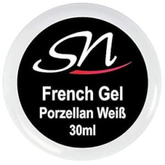 Sn Nageldesign French Gel Soft White Builder Gel UV gēls porcelāna piena balts (1 x 30 ml)