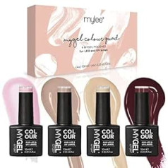 Mylee MyGel by MYLEE Neutrals gēla nagu laku komplekts 4 x 10 ml UV/LED nagu mākslas manikīra pedikīrs profesionālai lietošanai viesistabā un mājās - izturīgs un viegli lietojams