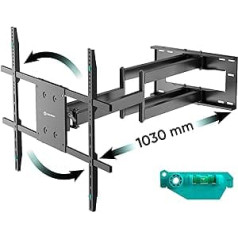 ONKRON M8L TV Wall Mount for TV 42 - 110 Inches up to 68 kg Max VESA 800 x 600 TV Mount Wall Tiltable 15° Pivoting 180° Extendable Black