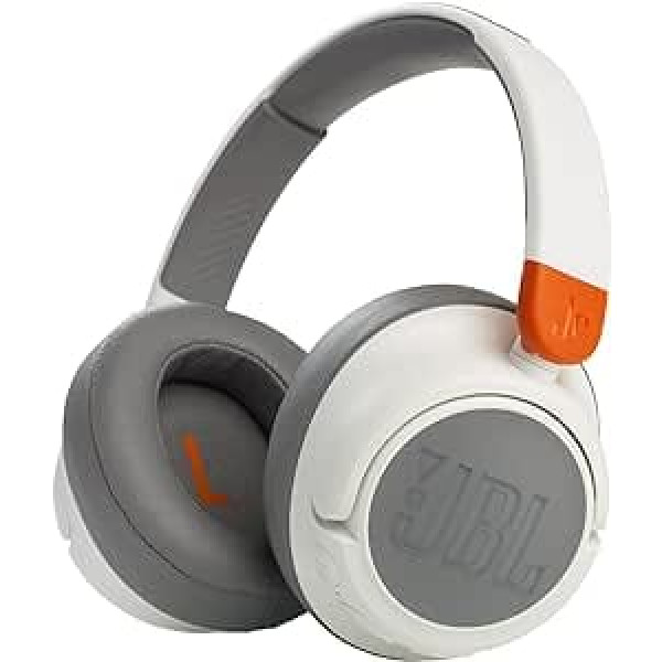 JBL JR 460 NC — uz ausīm pieliekamas austiņas ar trokšņu slāpēšanu bērniem baltā — ar JBL drošu skaņu drošai klausīšanās priekam — līdz pat 30 stundām mūzikas atskaņošanas