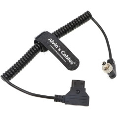 Alvin's Cables D-Tap to Right Angle Locking DC Coiled Power Cable for Atomos Monitor Video Devices PIX-E7 PIX-E5 7 Touchscreen Display Hollyland Mars 400s