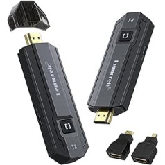 HDMI bezvadu raidītājs un uztvērējs, Lemorele 165FT/50M HDMI bezvadu pārraide atbalsta 8 TX līdz 1 RX, 5G HDMI bezvadu pārraide Neflix/TikTok/YouTube straumēšanai no klēpjdatora, datora uz