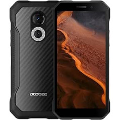 DOOGEE Android 12 āra mobilais tālrunis bez līguma S61, Helio G35 2,3 GHz 6 GB + 64 GB, 20 MP nakts redzamības kamera, IP68 viedtālrunis, izturīgs, ūdensizturīgs, 6,0 collu HD+ ekrāns, divas SIM kartes, 5180 mAh, GPS