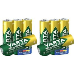 VARTA AA uzlādējamās baterijas, uzlādējams akumulatora jauda, akumulators, 2600 mAh NI-MH, bez atmiņas efekta, iepriekš uzlādēts, gatavs lietošanai, iepakojumā 4