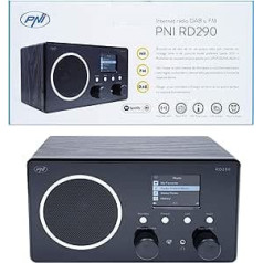 Interneta radio DAB un FM PNI RD290, izmantojot WiFi, analogais FM, Spotify Connect, APP Air Music Control, DLNA un UPnP, dubultā trauksme, AUX-In 3.5, Line-Out 3.5, krāsu ekrāns 2.4