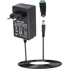 12 V 60 W Power Supply Adapter Transformer 5A: Nizirioo Transformer 100 cm Cable Length, Universal Power Adapter, Euro Plug Power Supply for CCTV Camera, LED Strips, Router etc