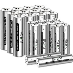 SUKAI AA AAA akumulators, 2800/1100 mAh, iepakojums pa 24, uzlādējamas baterijas, 1,2 V NI-MH akumulatori, 1200 uzlādes cikli, zema pašizlāde, ideāli piemērots sadzīves tehnikai