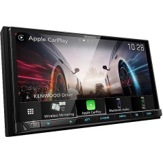 KENWOOD DMX8021DABS — 17,7 cm (7 collas) digitālās multivides AV uztvērējs ar bezvadu CarPlay un Android Car (4 x 50 W, DAB+/FM, BT, 3 priekšizvades 4V, USB-C, iPod/iPhone vadība)