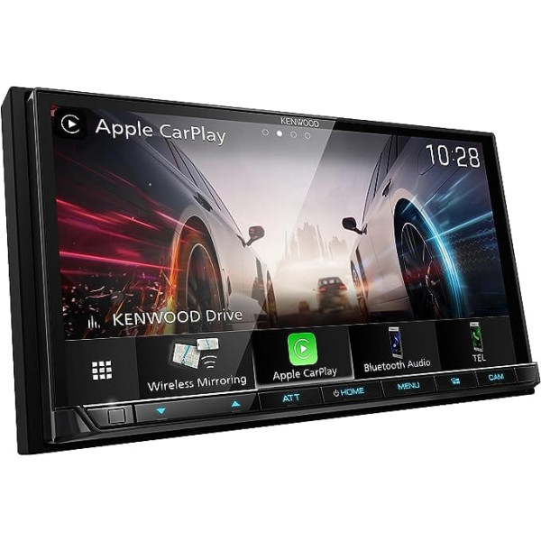 KENWOOD DMX8021DABS — 17,7 cm (7 collas) digitālās multivides AV uztvērējs ar bezvadu CarPlay un Android Car (4 x 50 W, DAB+/FM, BT, 3 priekšizvades 4V, USB-C, iPod/iPhone vadība)