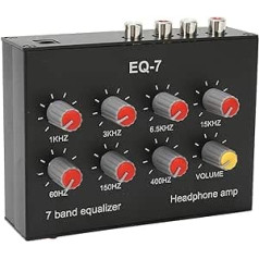 7 Band Car Audio Equalizer, Digital Dual Channel Equalizer, 3.5mm Interface, Input Impedance of 20K, RCA Output Input