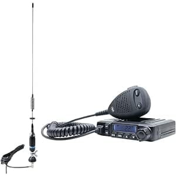 CB Radio Escort HP 6500 + antena S75 ar kabeli un fiksētiem montāžas piederumiem, ASQ, 40CH, 4W, SWR 1.0