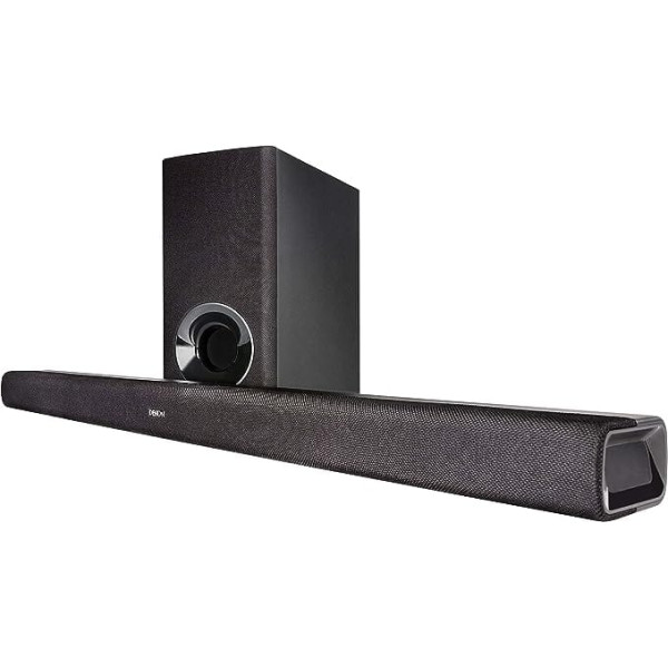 Denon DHTS-316BKE2 skaņas josla ar bezvadu zemfrekvences skaļruni (HDMI ar ARC, Optcal, Bluetooth, Dolby un DTS dekoderi) Melns