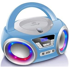 Portable CD player Boombox CD/CD-R USB FM Radio AUX-In Headphone Jack CD Player LED Disco Lights Children Radio CD Radio CD Radio Stereo Compact System