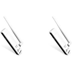 TP-Link TL-WN722N High Gain WLAN USB Adapter (WPS, Compatible with Raspberry Pi, Windows 10/8.x/7/XP, Mac OS 10.9~10.13) White/Black (Pack of 2)