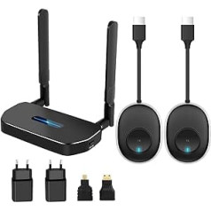 Wireless HDMI Transmitter and Receiver 4K Kit, Two Transmitters, Casting 165FT/50M 5G Stable Signal Video/Audio HDMI Wireless Extender Kit for PC, Laptop, Camera, Netfix, PS5 to Monitor, Projector,