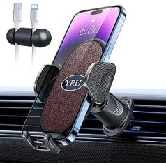 YRU Car Phone Holder Stable Adjustable Shockproof Phone Holder for Car Mount Red