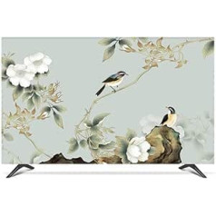 NANKAN 32-75 collu televizora korpuss TV ekrāna aizsargapvalks iekštelpu televizora vāciņš LCD LED plakanam/izliektam ekrānam, ar televizora tālvadības pults vāciņu (krāsa: putns, izmērs: 50 collas)