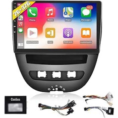 Podofo Wireless Carplay auto radio priekš Peugeot 107/Citroen C1/Toyota Aygo, Android 2G+32G HiFi 10 collu skārienekrāns Android Car Bluetooth WiFi FM RDS USB auto navigācijas radio atskaņotājs + Canbus