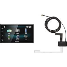 Kenwood DMX125DAB 17,3 cm WVGA digitālo multivides uztvērējs ar DAB+, Bluetooth un Android USB spoguļošanu un Pioneer CA-an-DAB.001 DAB diska antenu