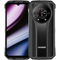 DOOGEE S110 (2023), Helio G99 22GB + 256GB, akumulators 10800mAh / 66W, izturīgi 4G tālruņi, atbloķēts, 50MP (Infrarossi 24MP) + 16MP + 32MP viedtālruņi, Android 13 Black