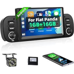 Podofo Android 11 automašīnas radio priekš Fiat Panda 2013-2020, 6,2 collu bezvadu Apple Carplay Android automašīnas Bluetooth ekrāns, multivides atskaņotājs ar GPS/WiFi/RDS/FM/SWC/USB + AHD/CVBS atpakaļgaitas kameru