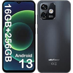 Ulefone Android 13 Note 16 Pro (16GB+256GB) viedtālrunis 4G 8-core tālrunis atbloķēts 6.52HD+,50MP + 8MP kamera 4400mAh Akumulators 5G WiFi/Volt/GPS/OTG/2 gadu garantija (melna)