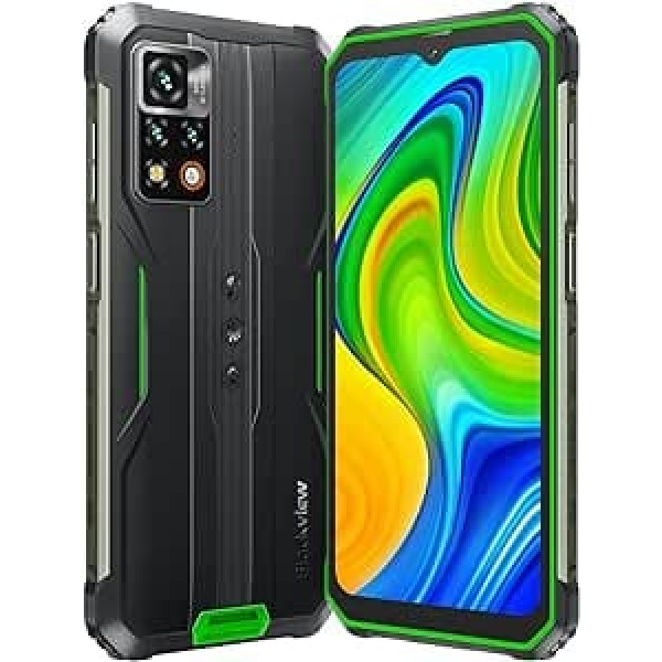 Blackview BV9200 Outdoor Smartphone without Contract, 6.6 Inch 120Hz 2.4K Display, 50MP AI Camera, 8GB + 256GB, 3 Card Slots, LED Notification, IP68 Android 12 Mobile Phone, NFC Wireless Charging,