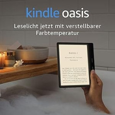 Kindle Oasis, Leselicht mit verstellbarer Farbtemperatur, wasserfest, 32 GB, WLAN, Grafit, Zertifiziert und generalüberholt